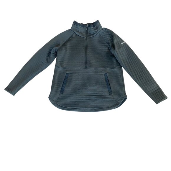 Columbia Women's Half Zip Longline Ribbed Sweatshirt L Gray #289M - Picture 5 of 11